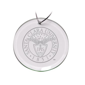 Santa Clara Broncos 3'' Glass Round Ornament