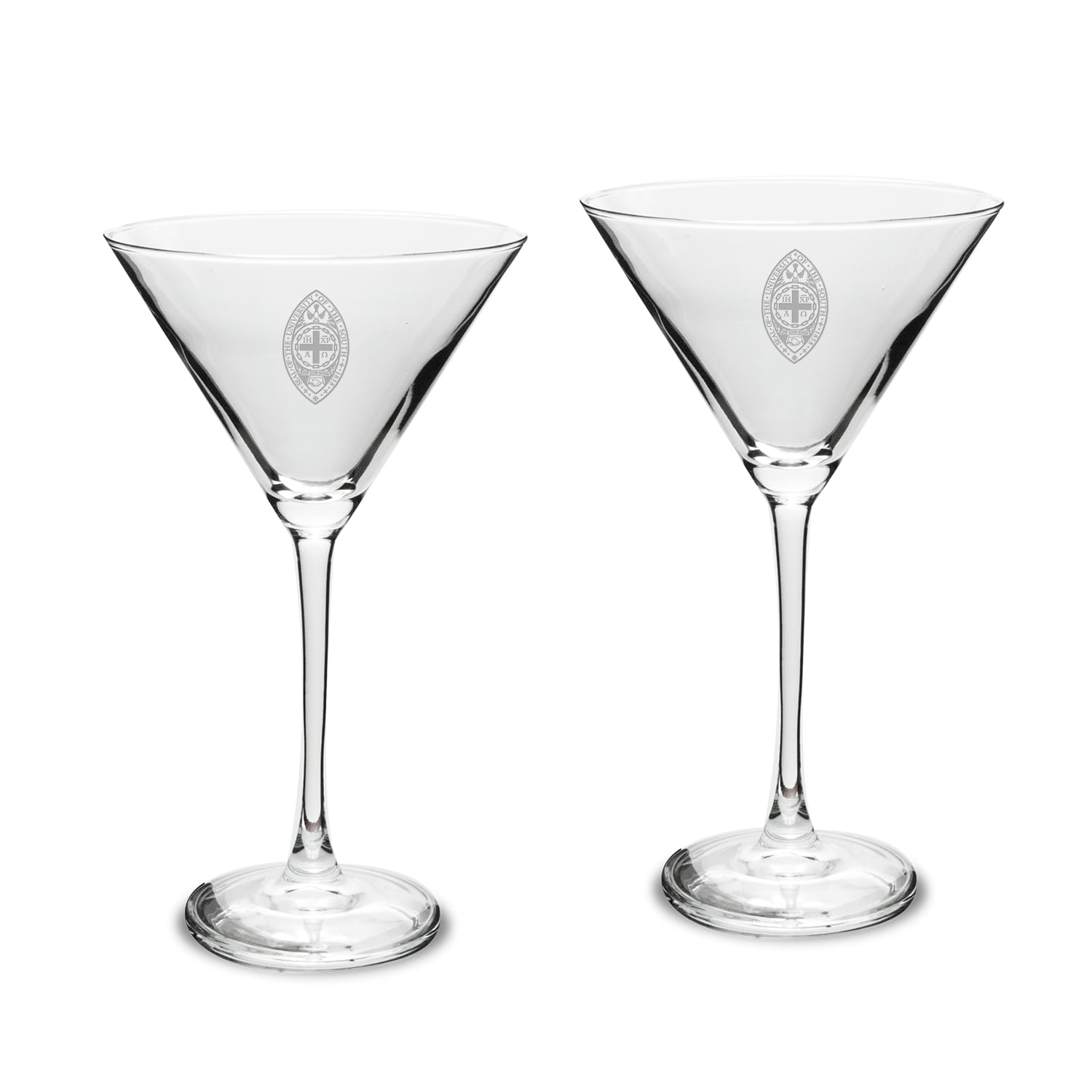 Sewanee Tigers Two-Piece Traditional 10oz. Martini Glass Set