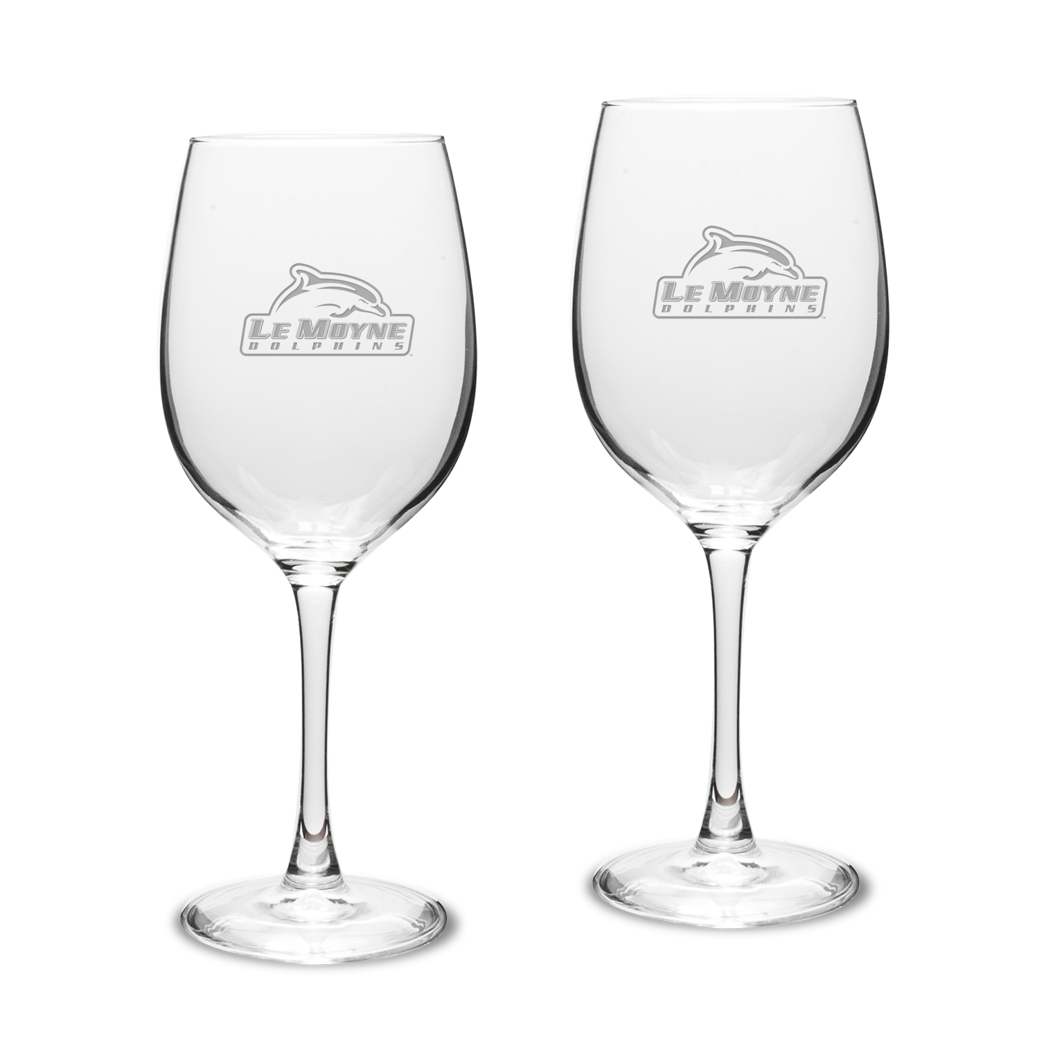 Le Moyne Dolphins 16oz. 2-Piece Traditional White Wine Glass Set