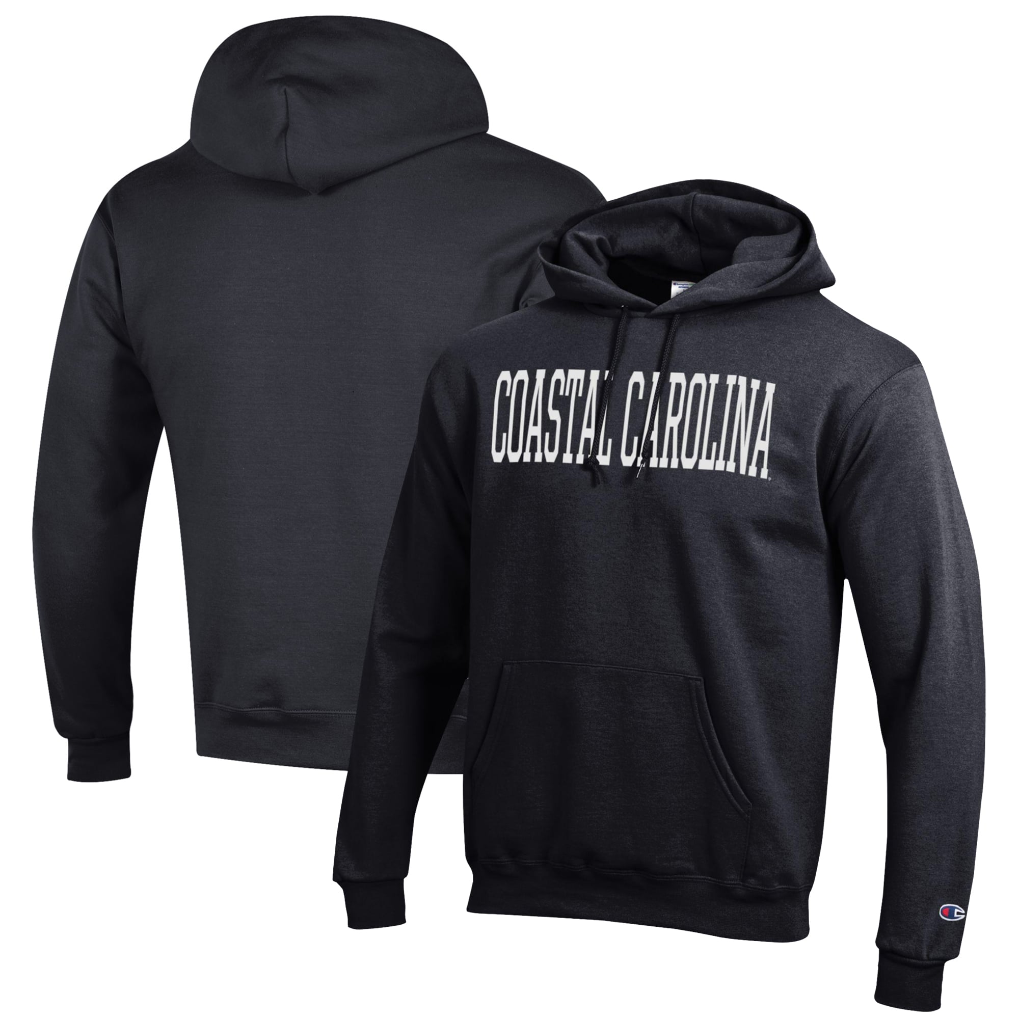 Men's Champion Black Coastal Carolina Chanticleers Eco Powerblend Pullover Hoodie
