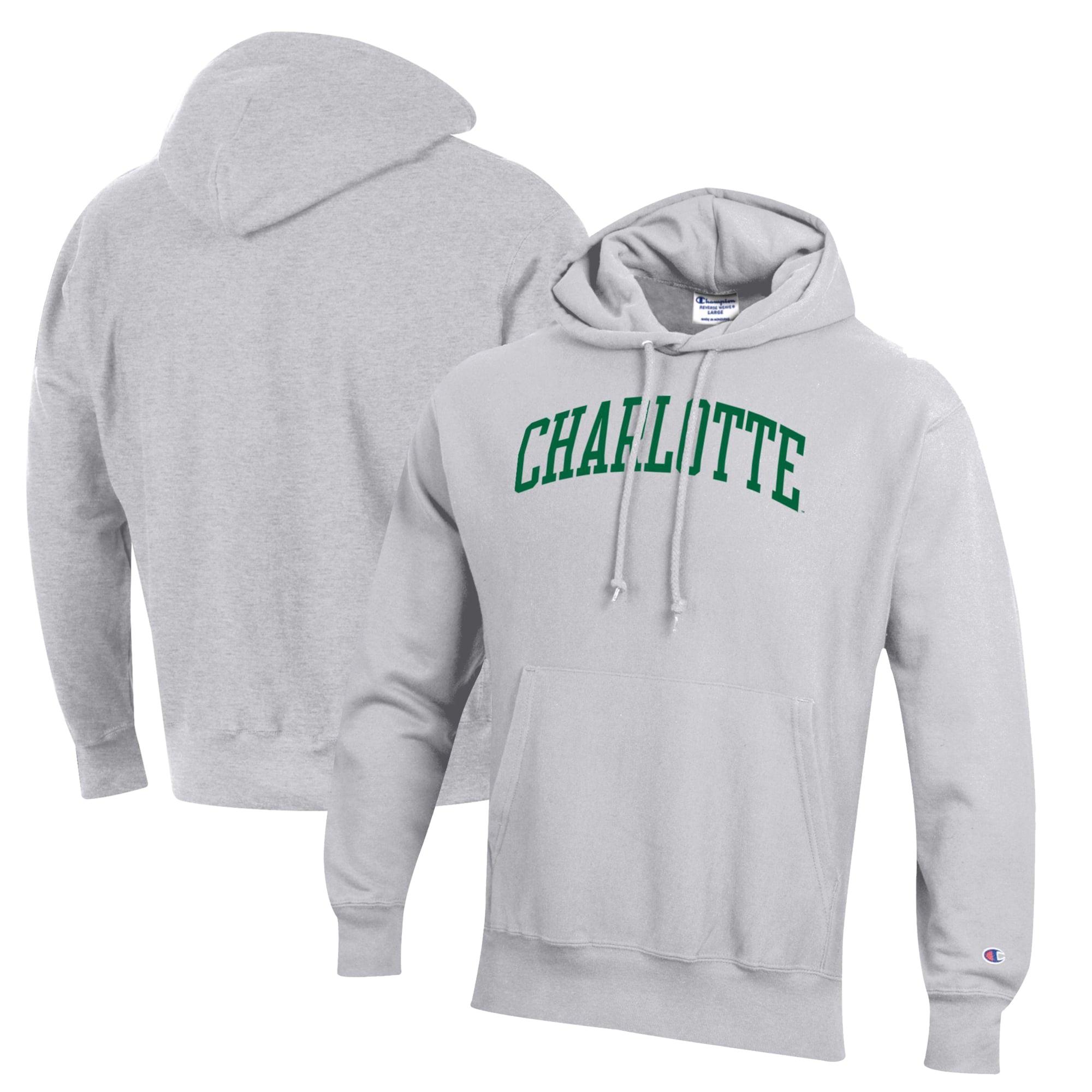 Men's Champion Gray Charlotte 49ers Reverse Weave Pullover Hoodie