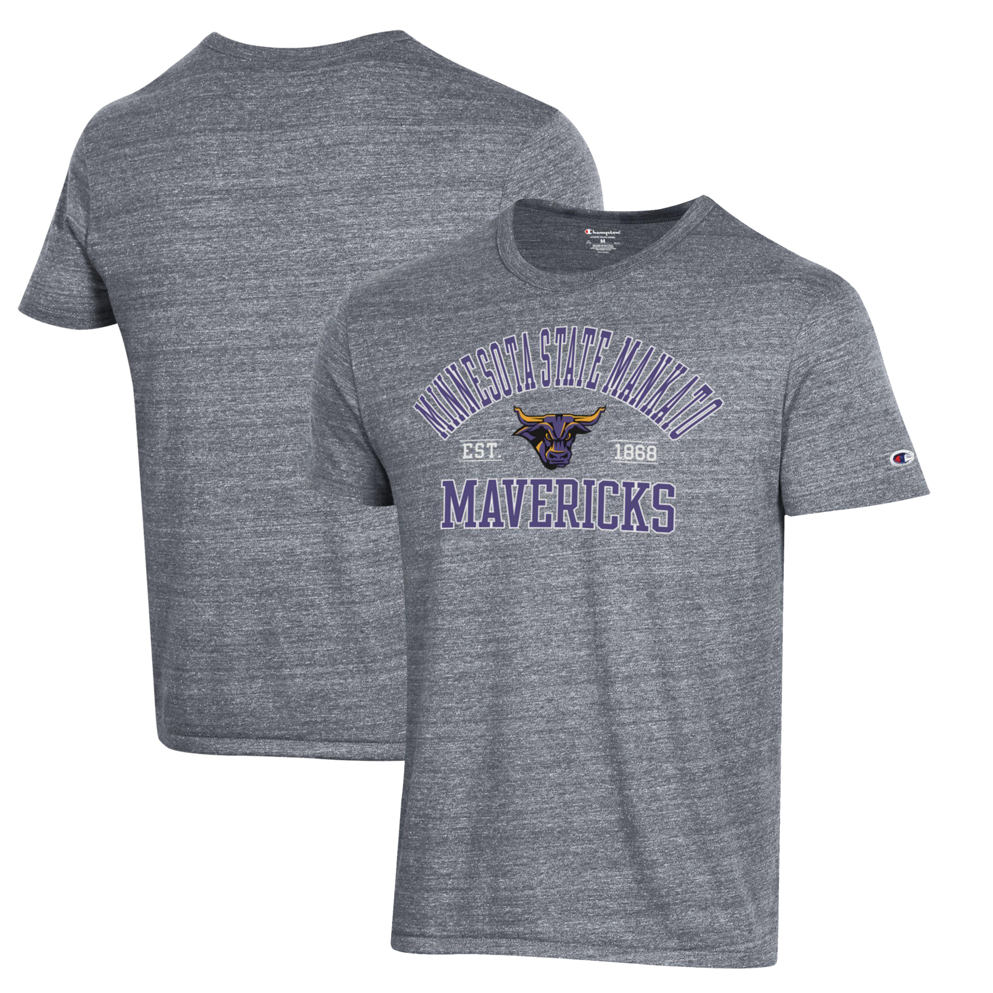Men's Champion Gray Minnesota State University Mankato Ultimate Tri-Blend T-Shirt