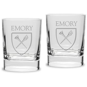 Emory Eagles 11.75 oz. 2-Piece Square Double Old Fashion Glass Set