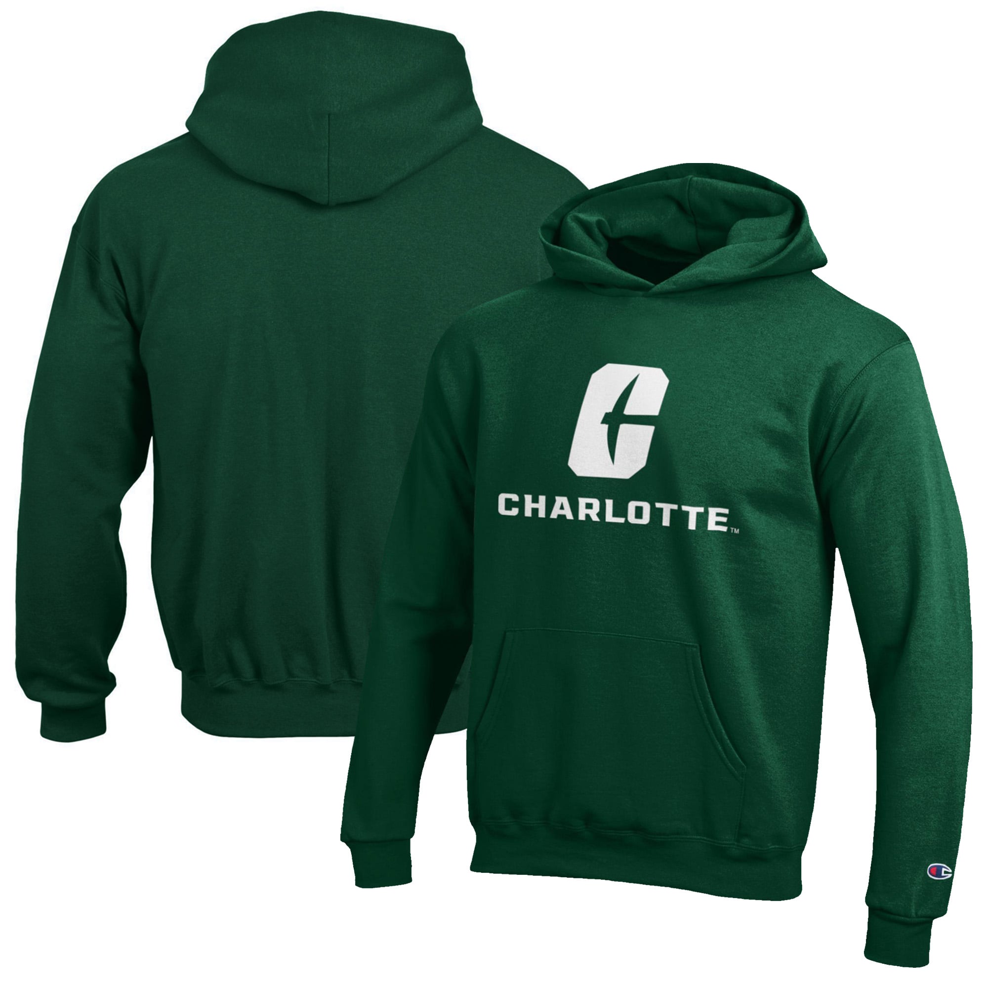 Youth Champion Green Charlotte 49ers Eco Powerblend Pullover Hoodie