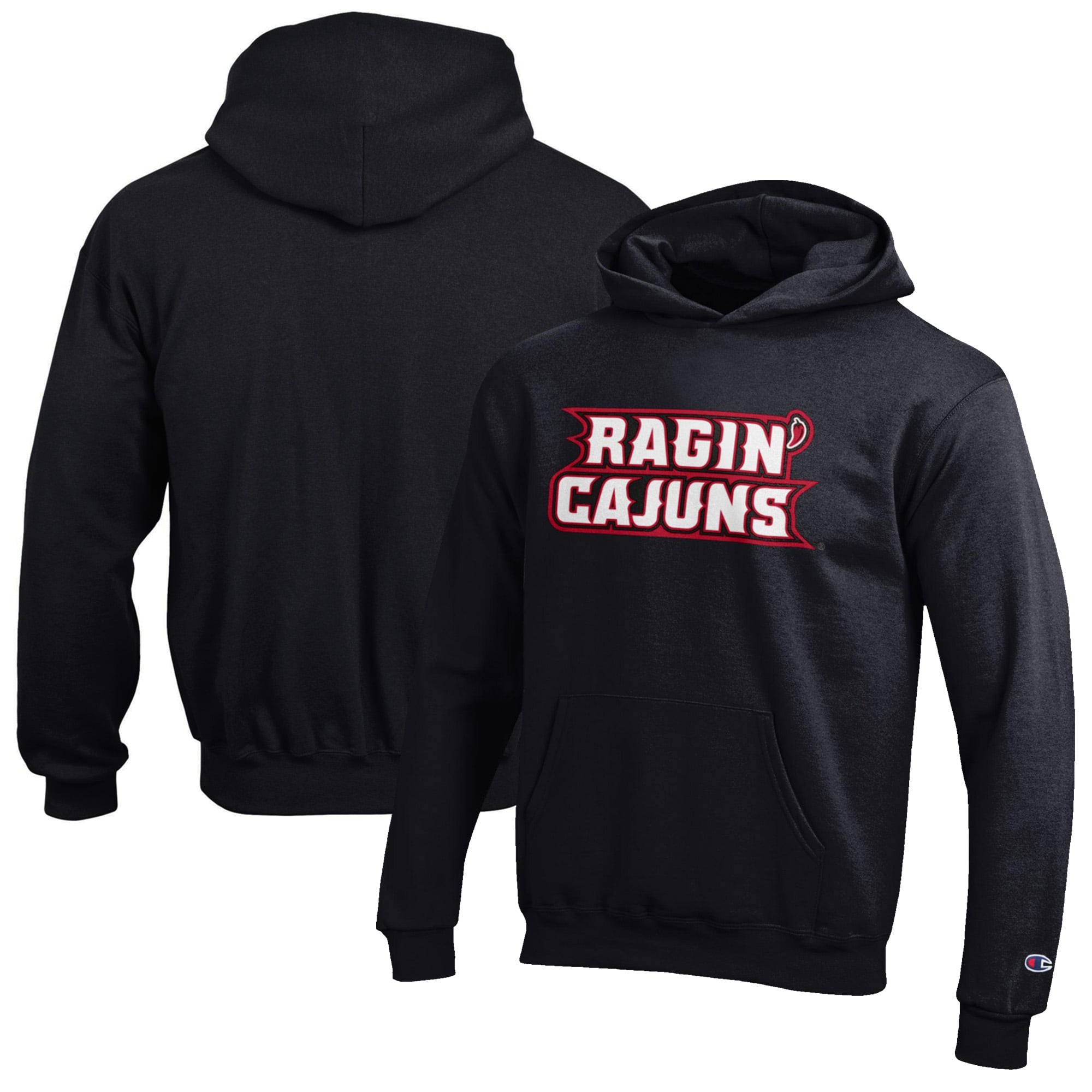 Youth Champion Black Louisiana Ragin' Cajuns Eco Powerblend Pullover Hoodie