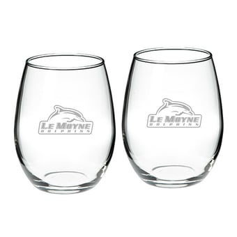Le Moyne Dolphins 21oz. 2-Piece Stemless Wine Glass Set