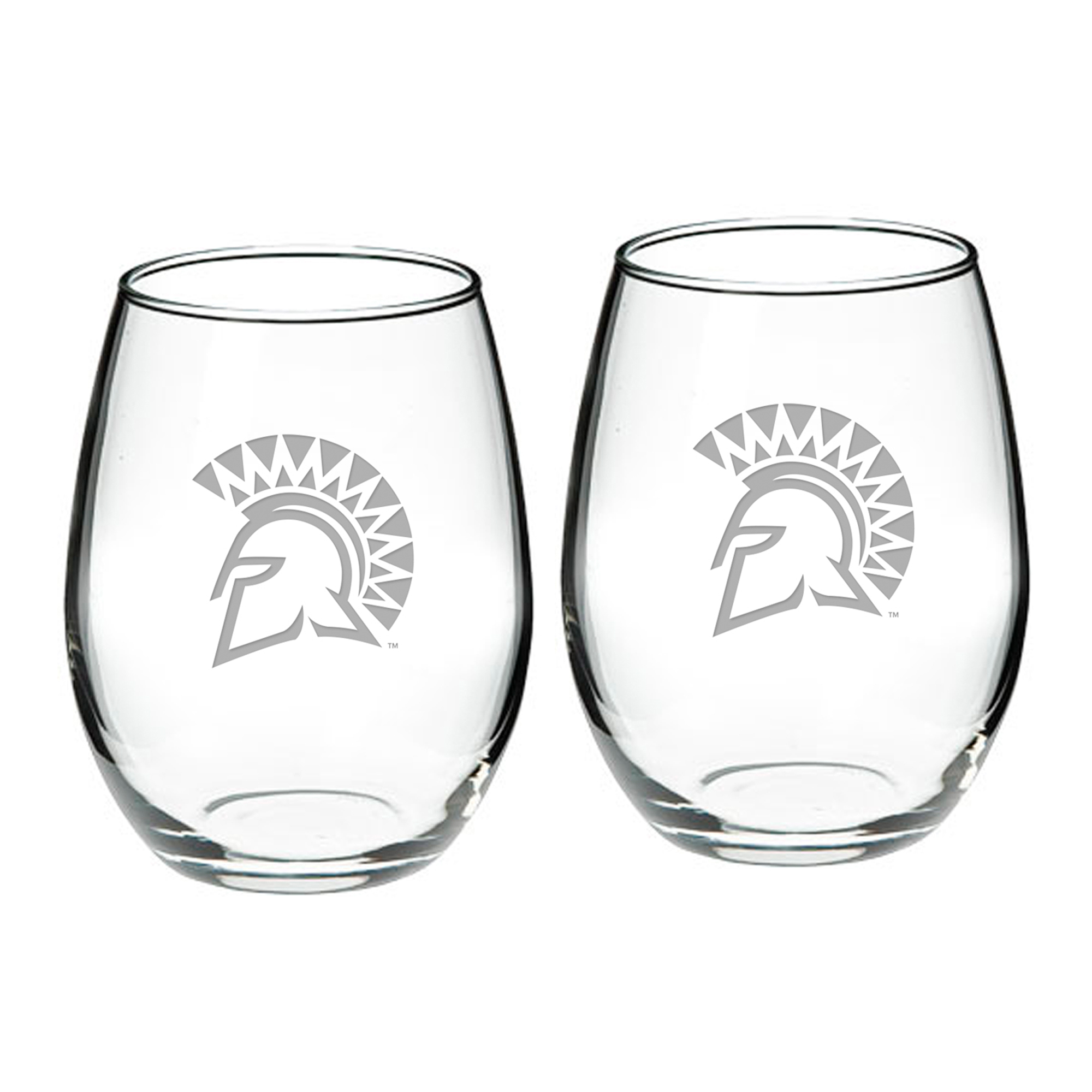 San Jose State Spartans 21oz. 2-Piece Stemless Wine Glass Set