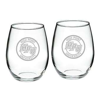 High Point Panthers 21oz. 2-Piece Stemless Wine Glass Set