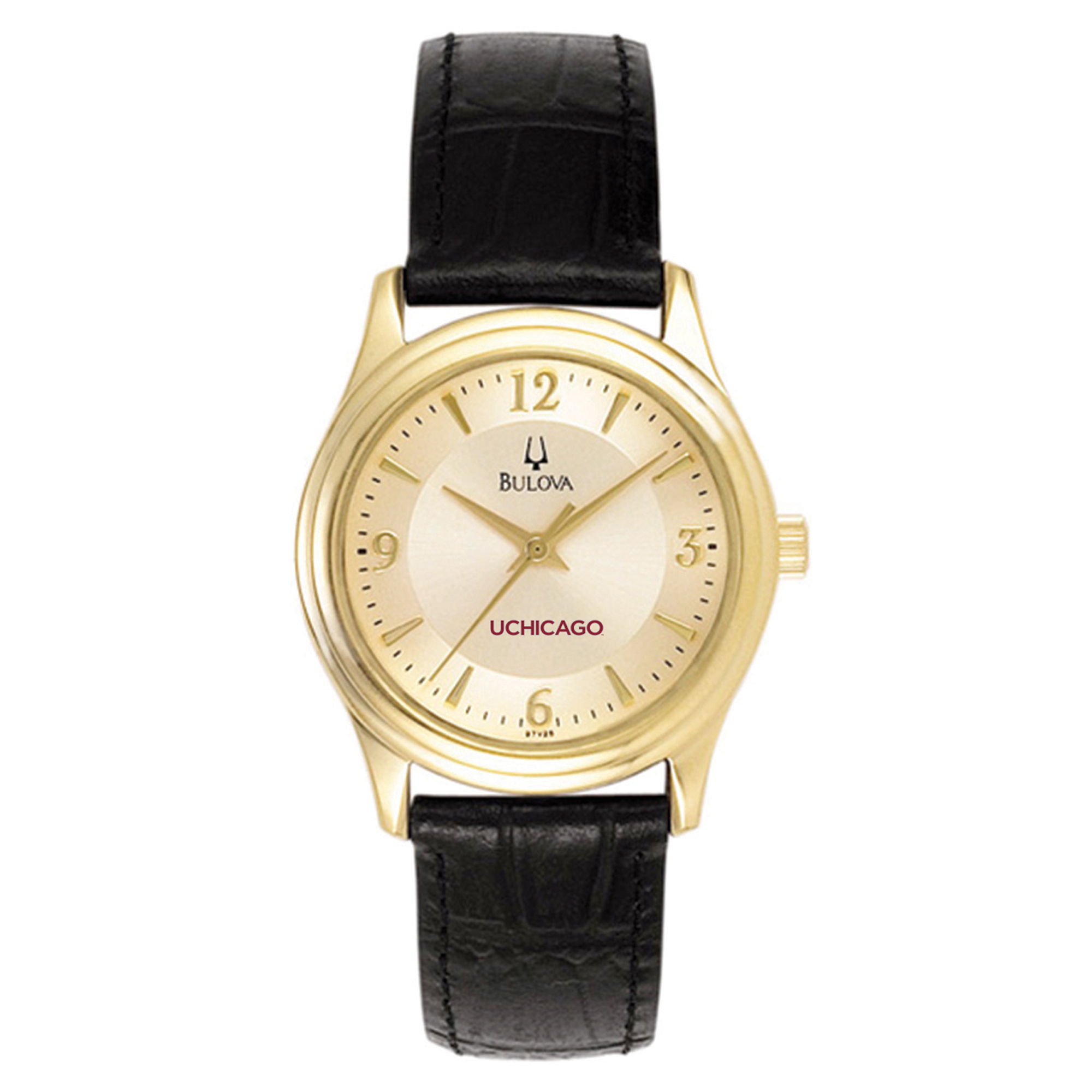 Women’s Bulova Gold/Black UChicago Maroons Stainless Steel Watch with Leather Band Women’s Bulova Gold/Black UChicago Maroons Stainless Steel Watch with Leather Band