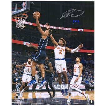 Jalen Suggs Orlando Magic Autographed 16'' x 20'' Black Jersey Layup Photograph