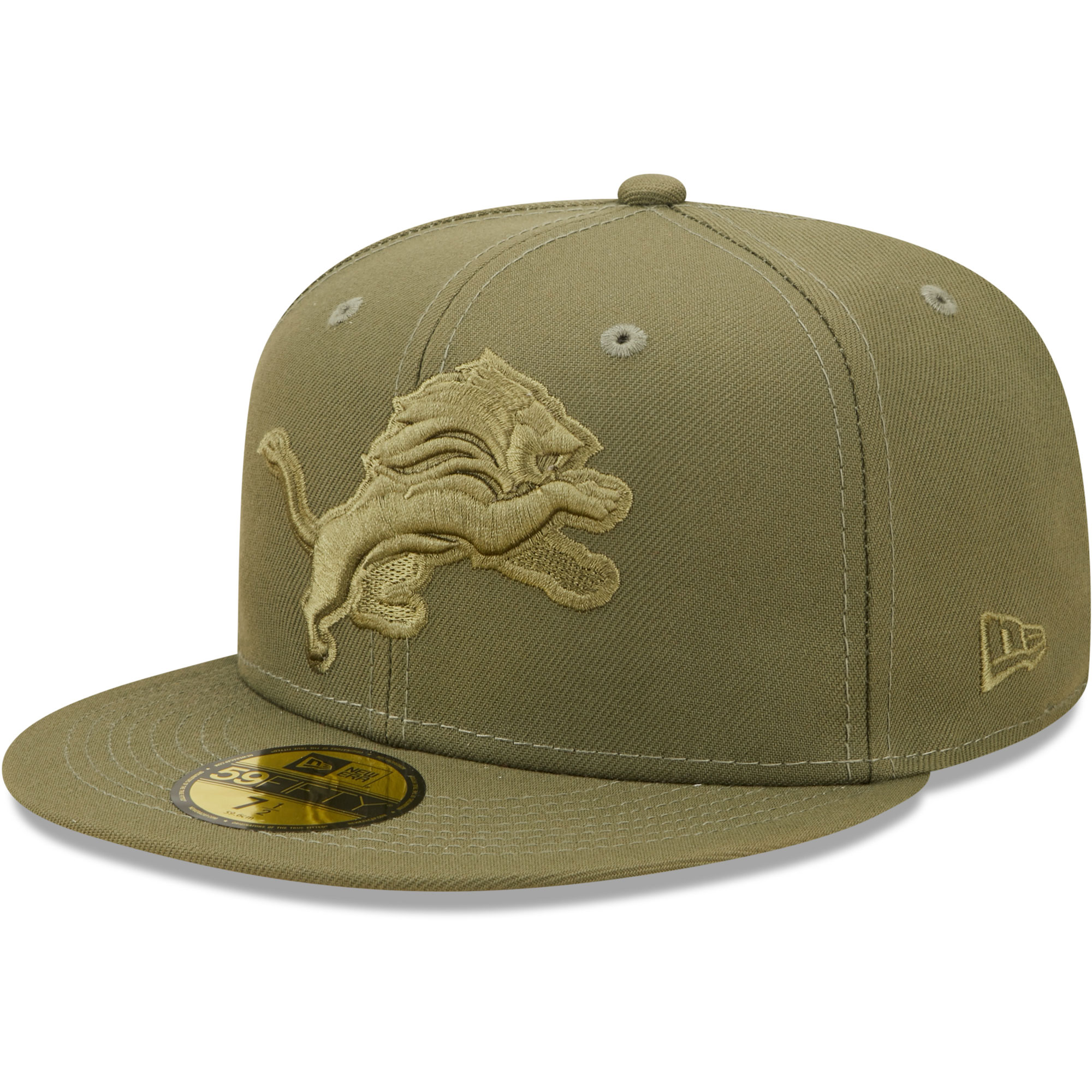 Men's New Era Olive Detroit Lions Color Pack 59FIFTY Fitted Hat