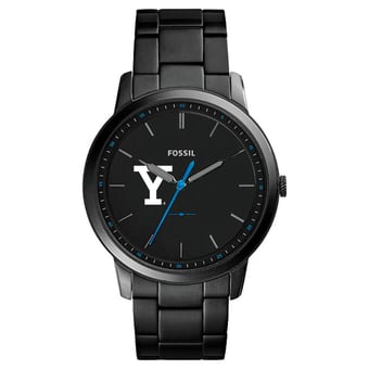 Fossil Black Yale Bulldogs The Minimalist Slim Stainless Steel Watch