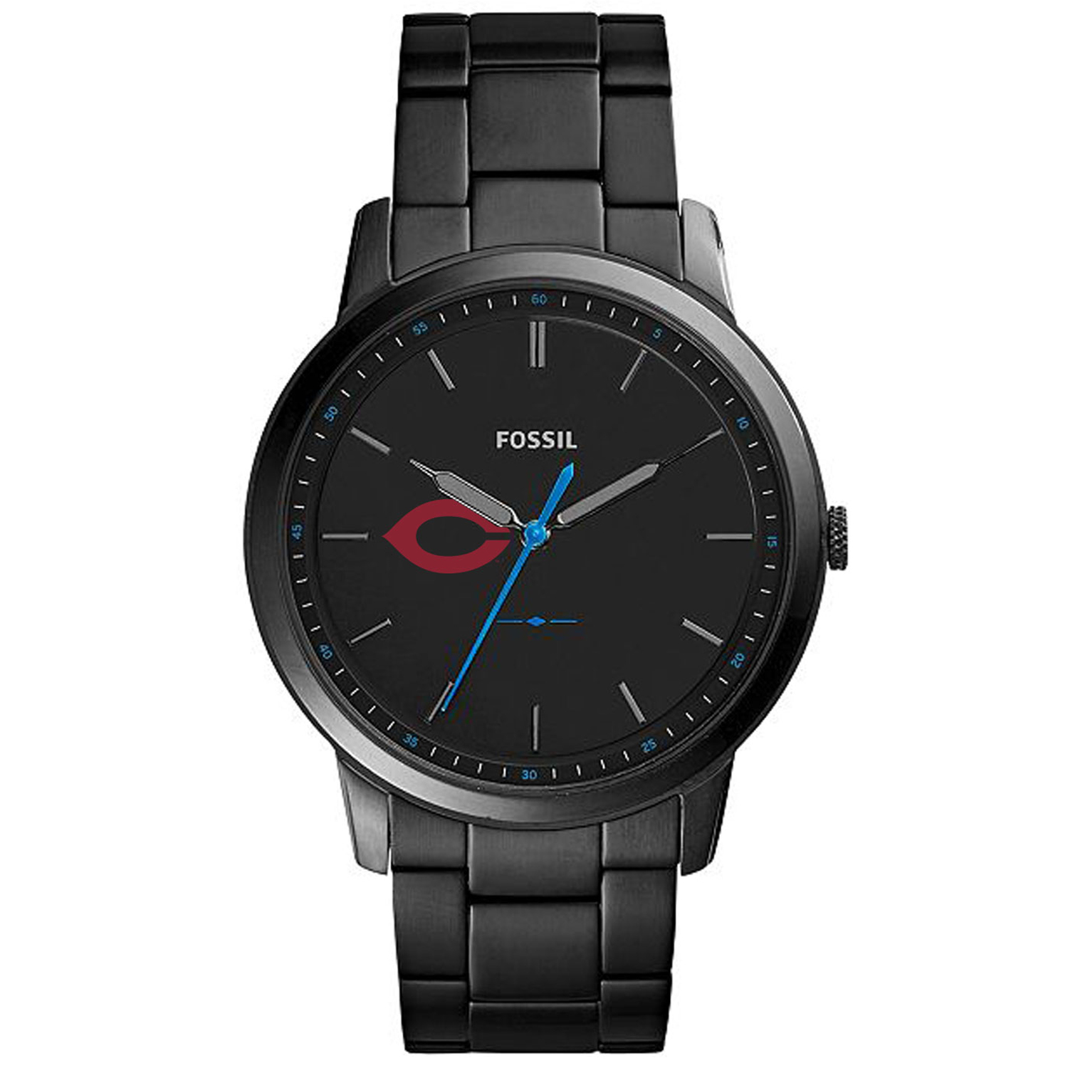 Fossil Black UChicago Maroons The Minimalist Slim Stainless Steel Watch