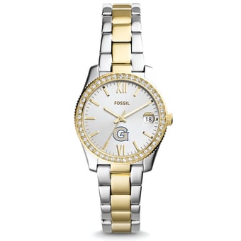 Women's Fossil Georgetown Hoyas Scarlette Mini Two-Tone Stainless Steel Watch