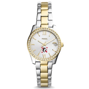 Women's Fossil Northeastern Huskies Scarlette Mini Two-Tone Stainless Steel Watch
