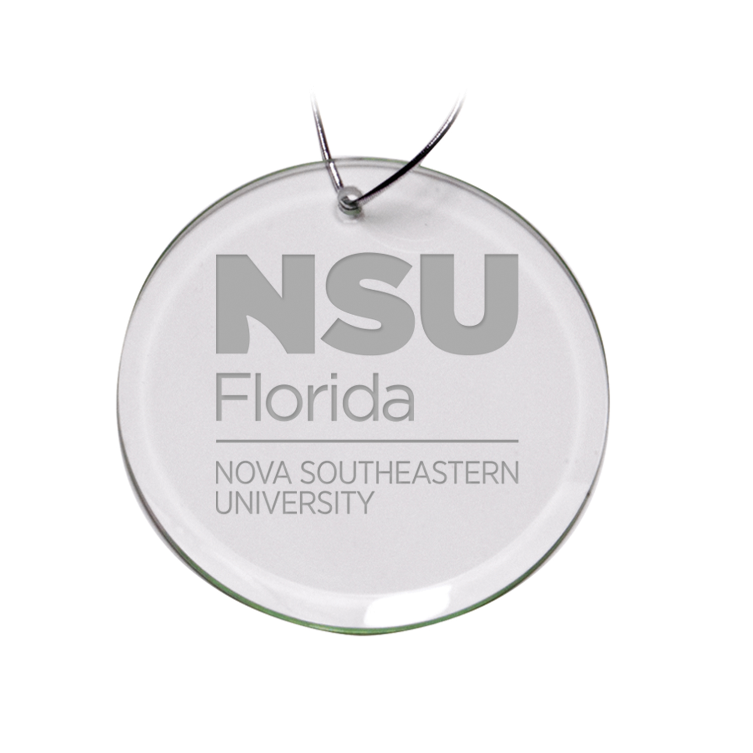 Nova Southeastern Sharks 3'' Glass Round Ornament