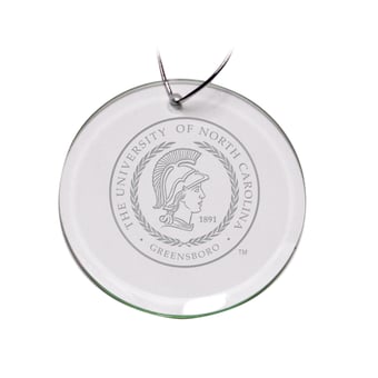 UNCG Spartans 3'' Glass Round Ornament