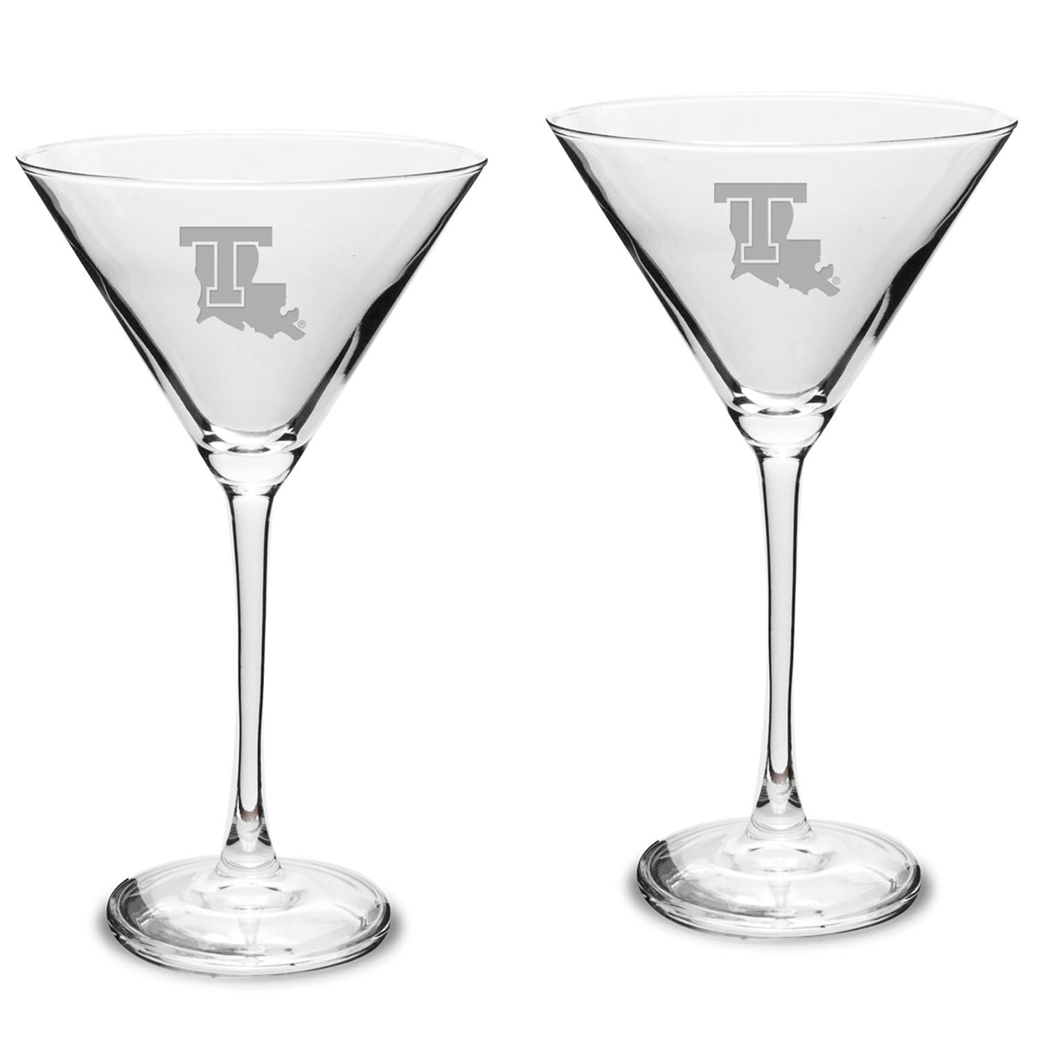 Louisiana Tech Bulldogs Two-Piece Traditional 10oz. Martini Glass Set