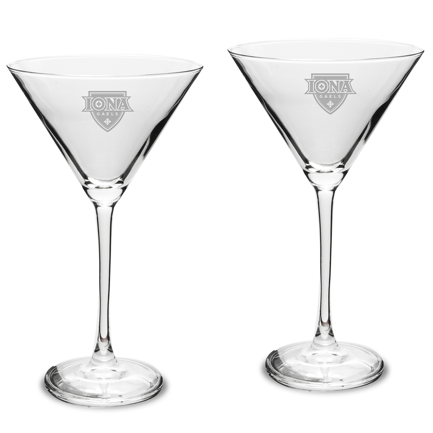 Iona University Gaels Two-Piece Traditional 10oz. Martini Glass Set