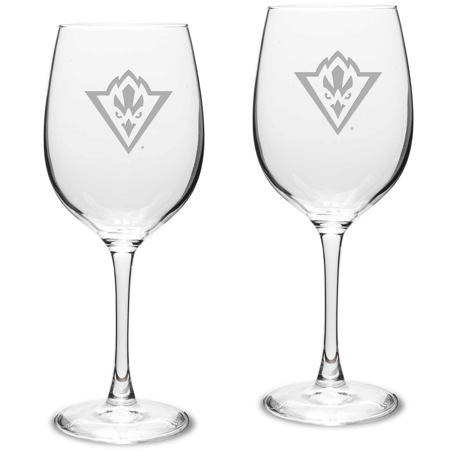 UNC Wilmington Seahawks 16oz. 2-Piece Traditional White Wine Glass Set