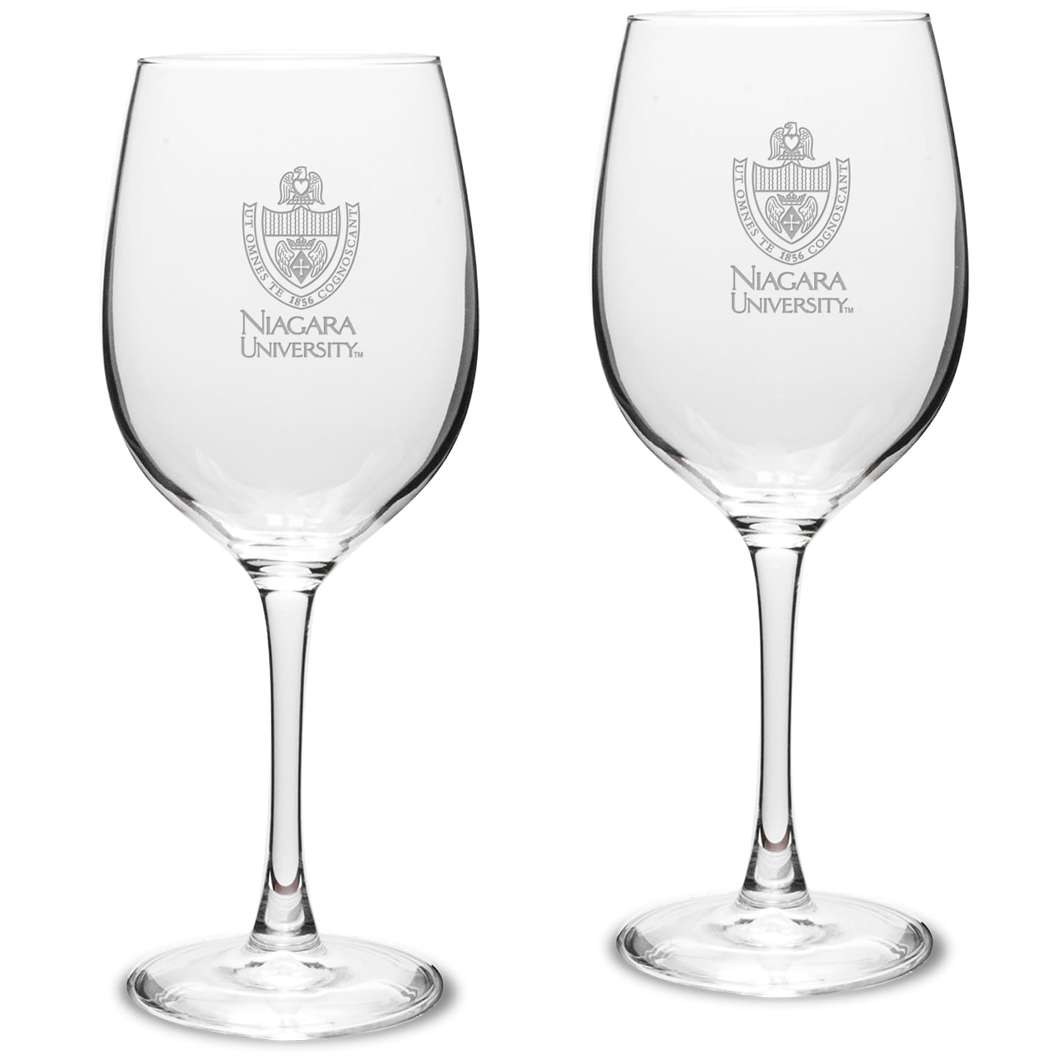 Niagara University Purple Eagles 16oz. 2-Piece Traditional White Wine Glass Set