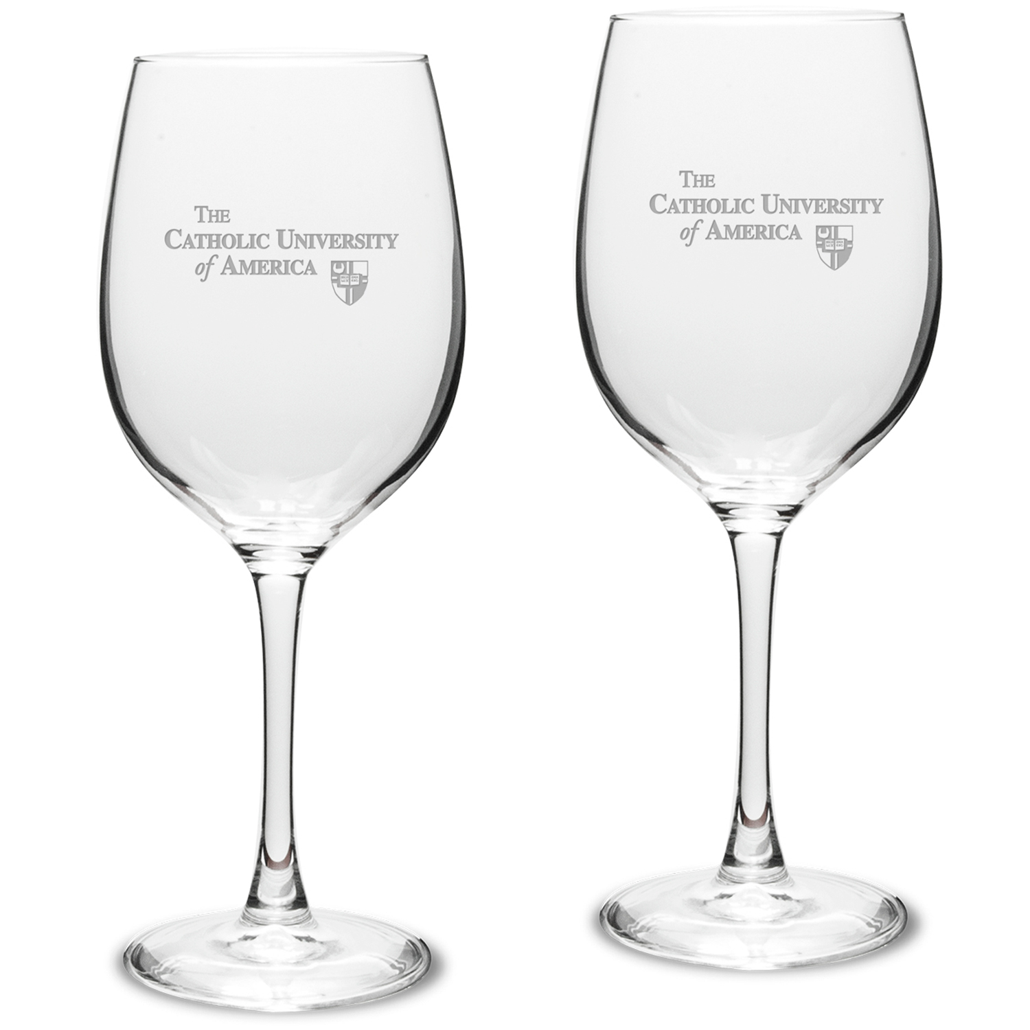Catholic University Cardinals 16oz. 2-Piece Traditional White Wine Glass Set