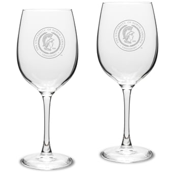 UNCG Spartans 16oz. 2-Piece Traditional White Wine Glass Set