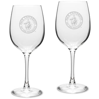 Pace University Setters 16oz. 2-Piece Traditional White Wine Glass Set