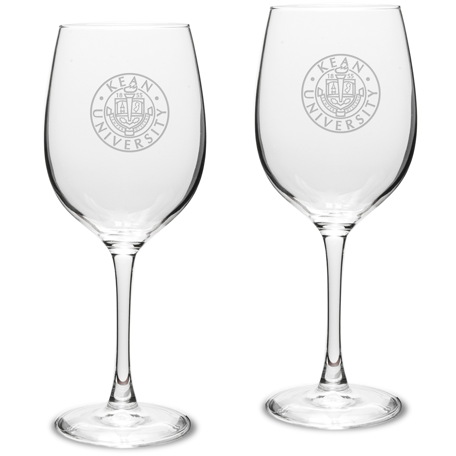 Kean University Cougars 16oz. 2-Piece Traditional White Wine Glass Set