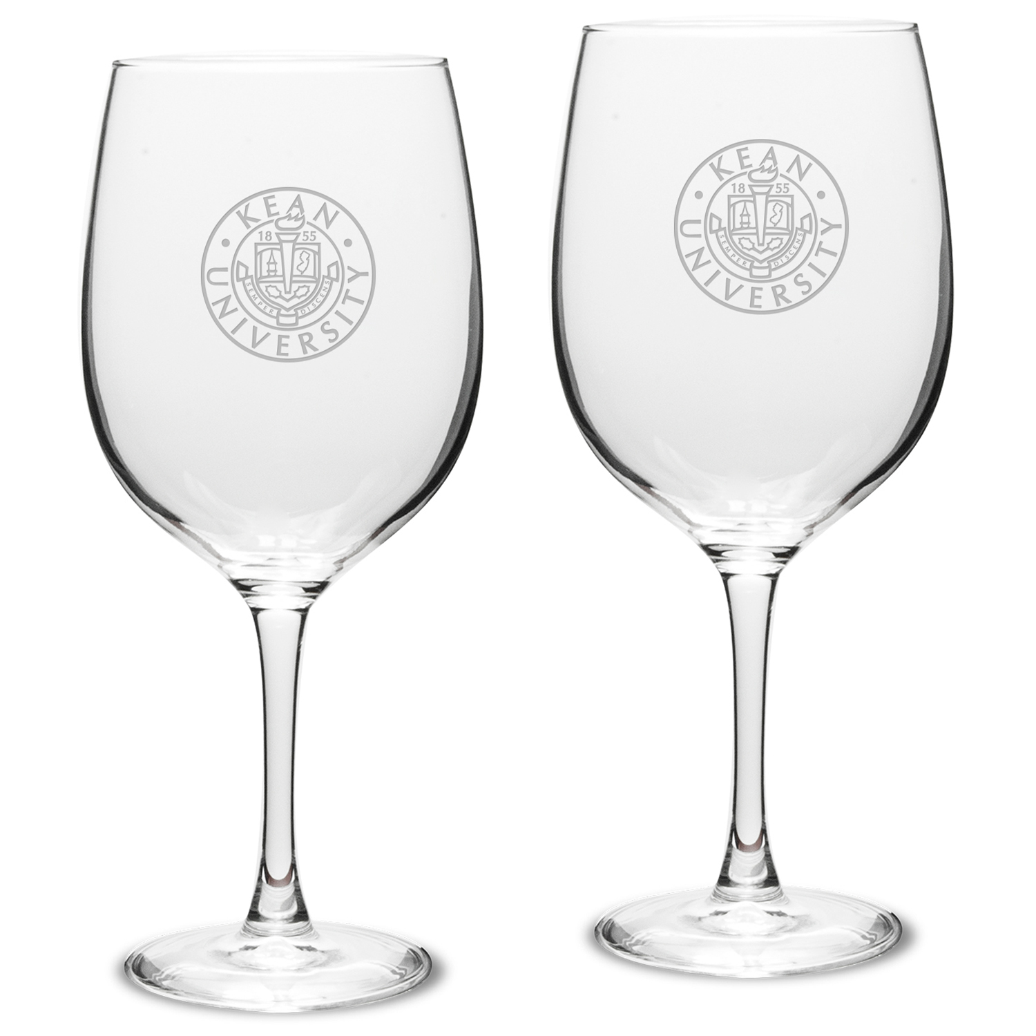 Kean University Cougars 19oz. 2-Piece Traditional Robusto Red Wine Table Glass Set