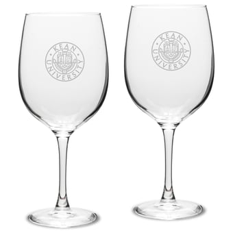Kean University Cougars 19oz. 2-Piece Traditional Robusto Red Wine Table Glass Set