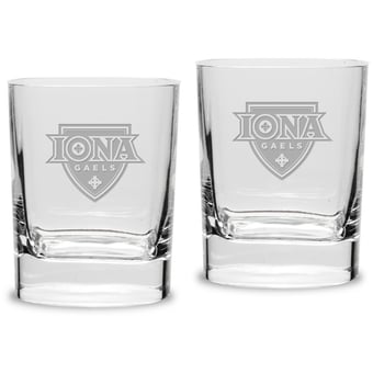 Iona University Gaels 11.75oz. Square Double Old Fashioned Glass Set