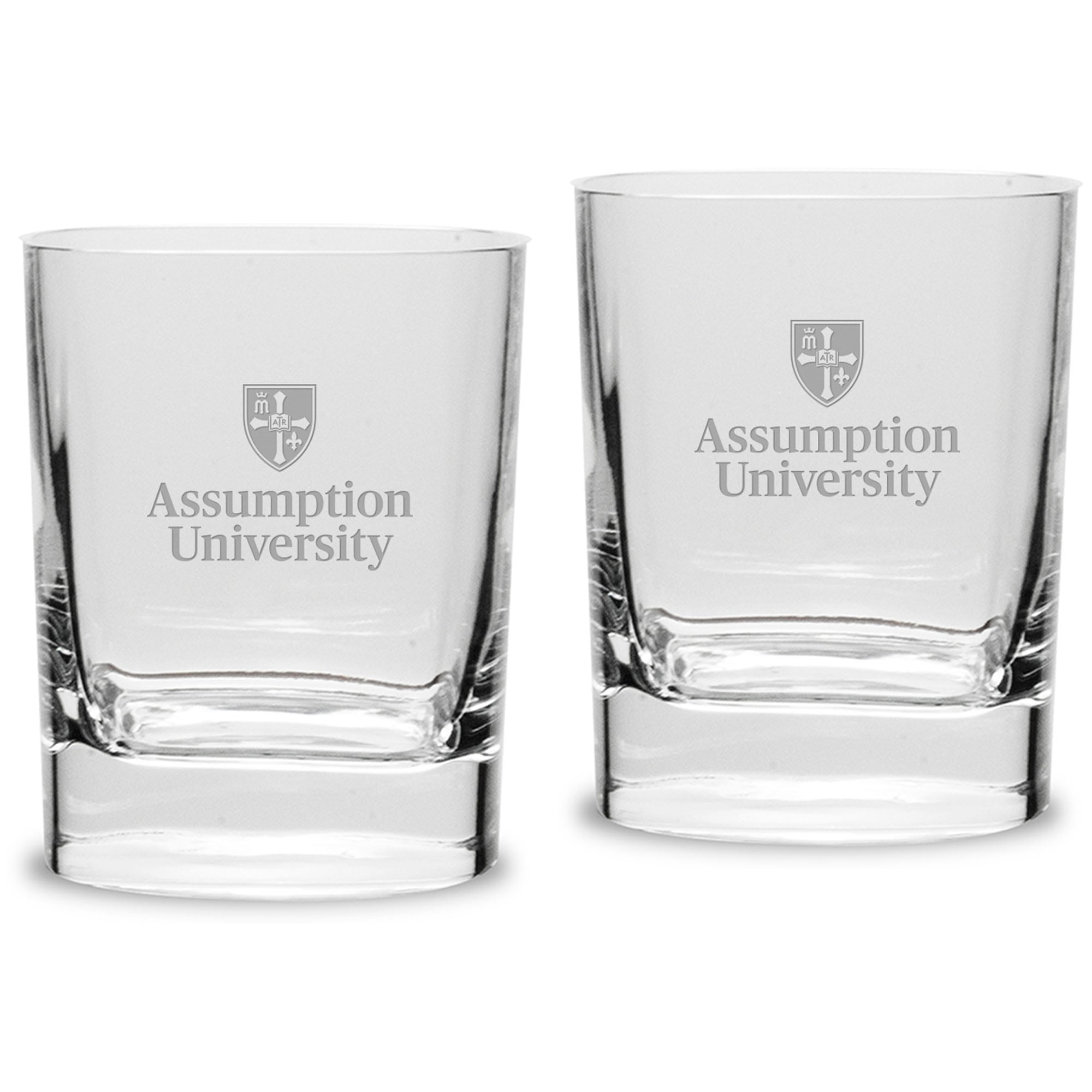 Assumption Greyhounds 11.75oz. Square Double Old Fashioned Glass Set