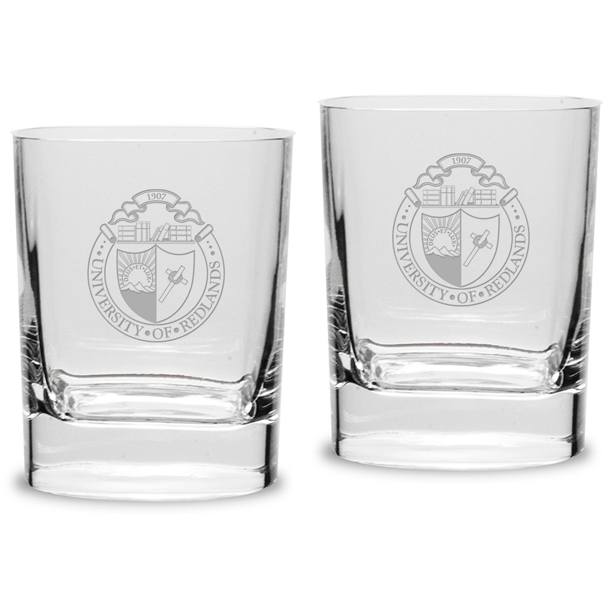 University of Redlands Bulldogs 11.75oz. Square Double Old Fashioned Glass Set