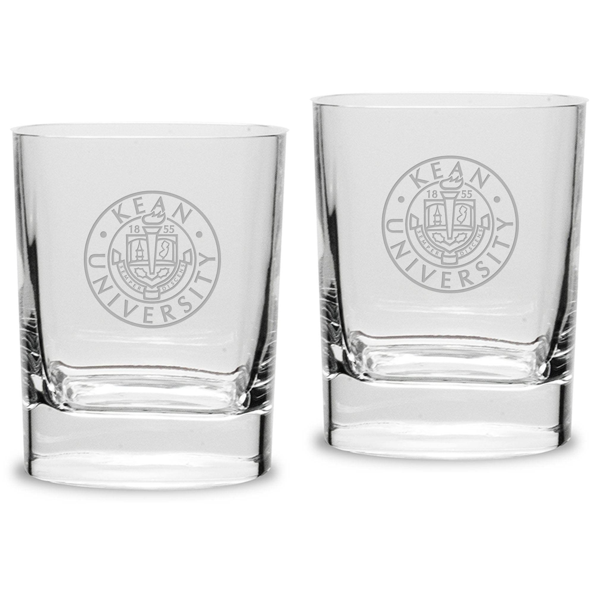 Kean University Cougars 11.75oz. Square Double Old Fashioned Glass Set