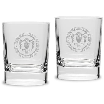 Washington College Shoremen 11.75oz. Square Double Old Fashioned Glass Set