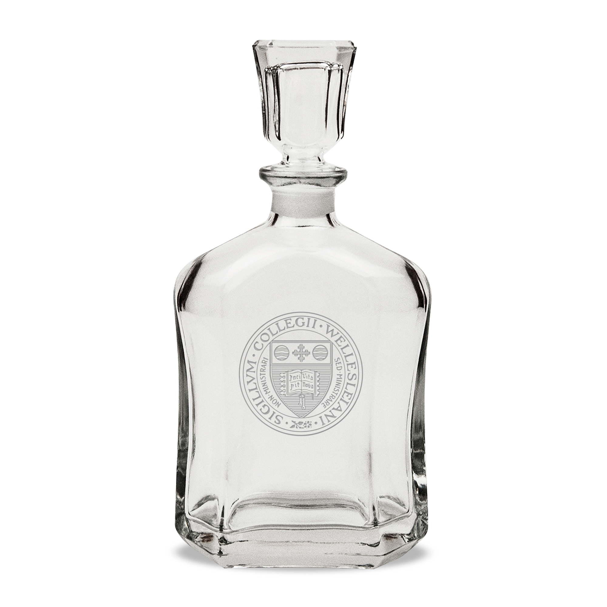 Wellesley Blue 23.75oz. Logo Crystal Whisky Decanter