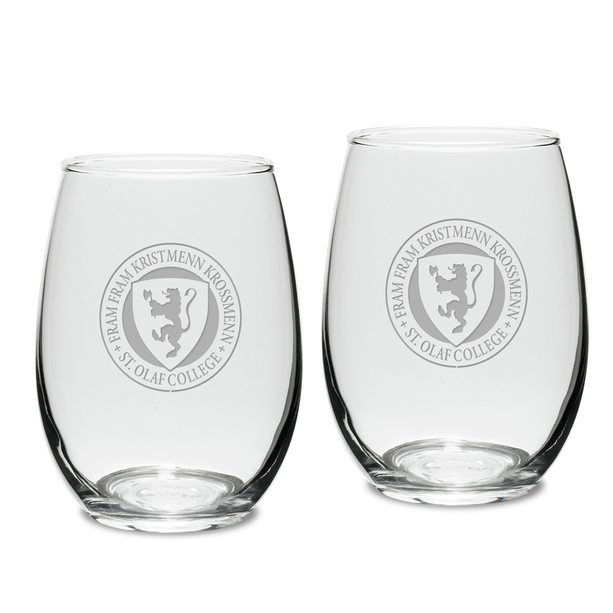 St. Olaf Oles 15oz. 2-Piece Stemless Wine Glass Set