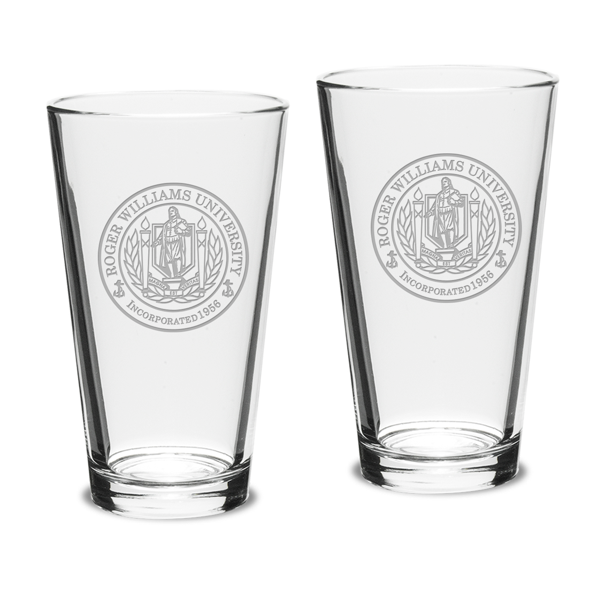 Roger Williams University 16oz. 2-Piece Classic Pub Glass Set