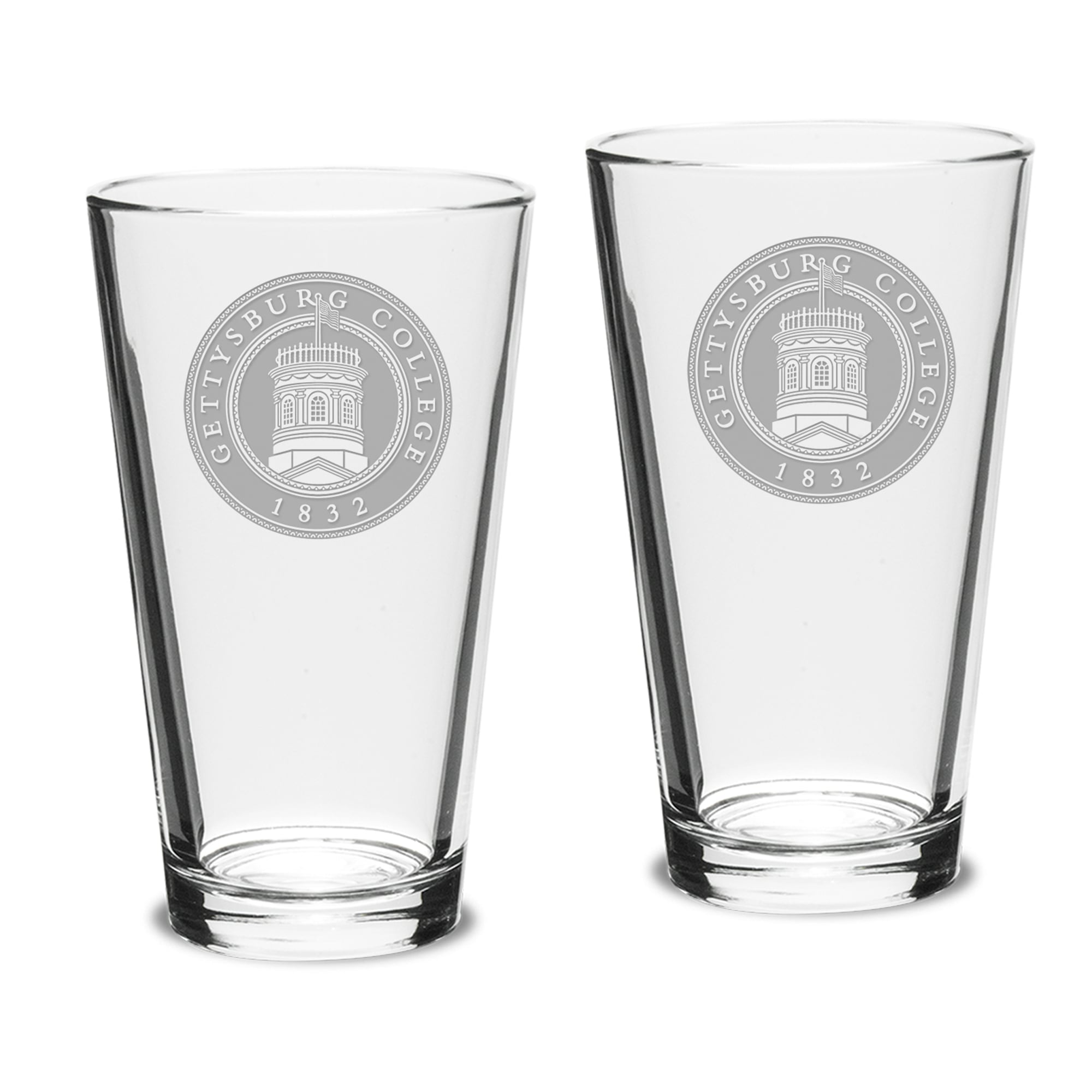 Gettysburg Bullets 16oz. 2-Piece Classic Pub Glass Set