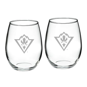 UNC Wilmington Seahawks 21oz. 2-Piece Stemless Wine Glass Set