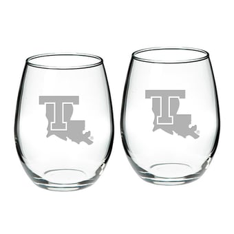 Louisiana Tech Bulldogs 21oz. 2-Piece Stemless Wine Glass Set