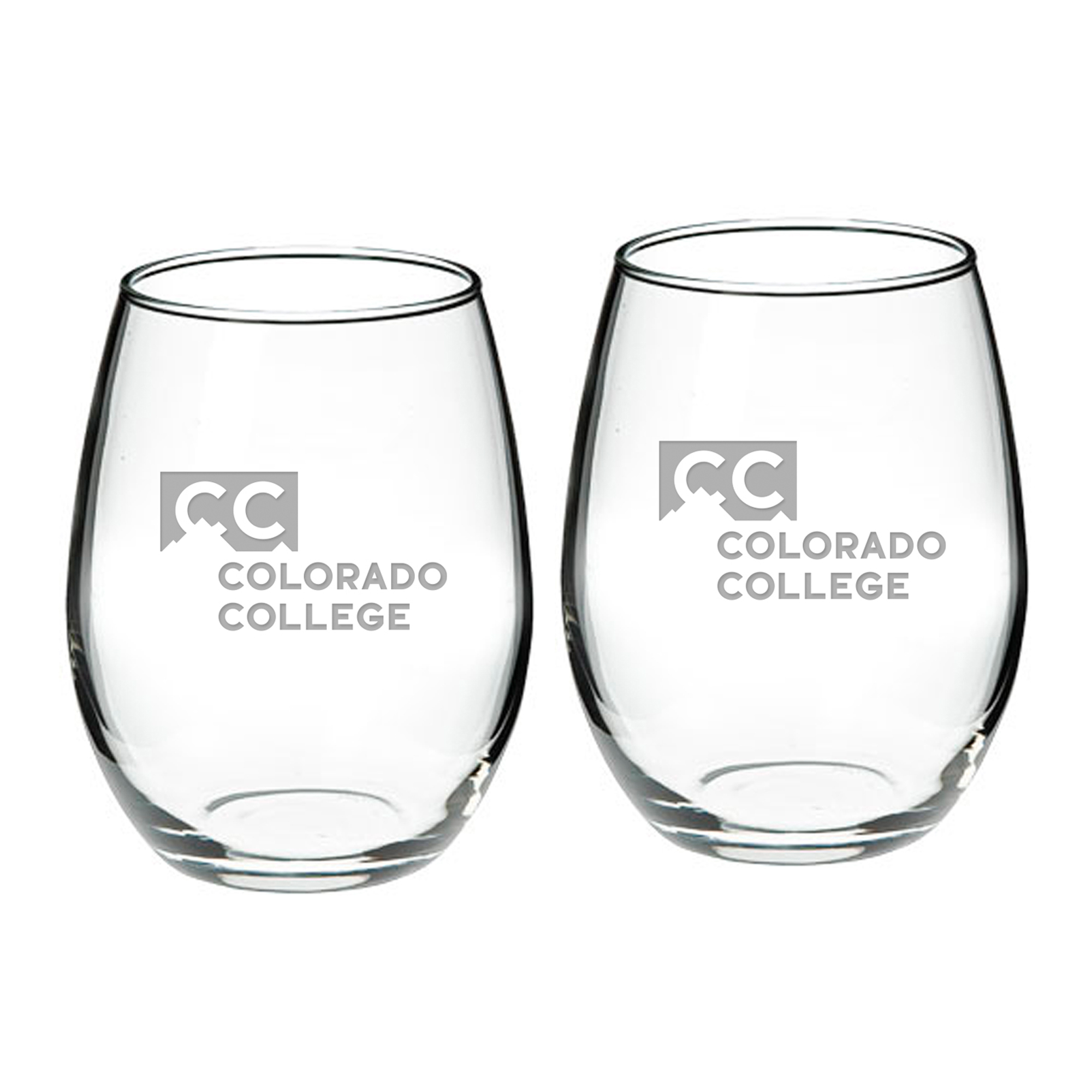Colorado College Tigers 21oz. 2-Piece Stemless Wine Glass Set