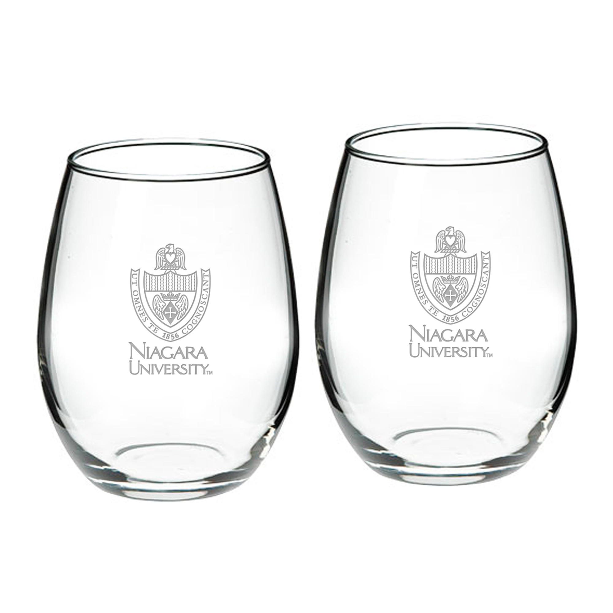 Niagara University Purple Eagles 21oz. 2-Piece Stemless Wine Glass Set