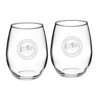 Oberlin Yeomen 21oz. 2-Piece Stemless Wine Glass Set