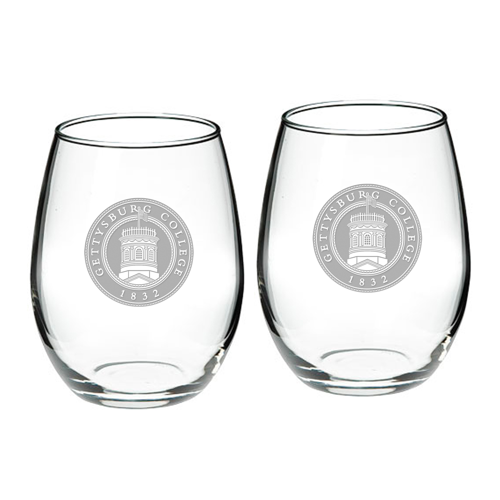 Gettysburg Bullets 21oz. 2-Piece Stemless Wine Glass Set