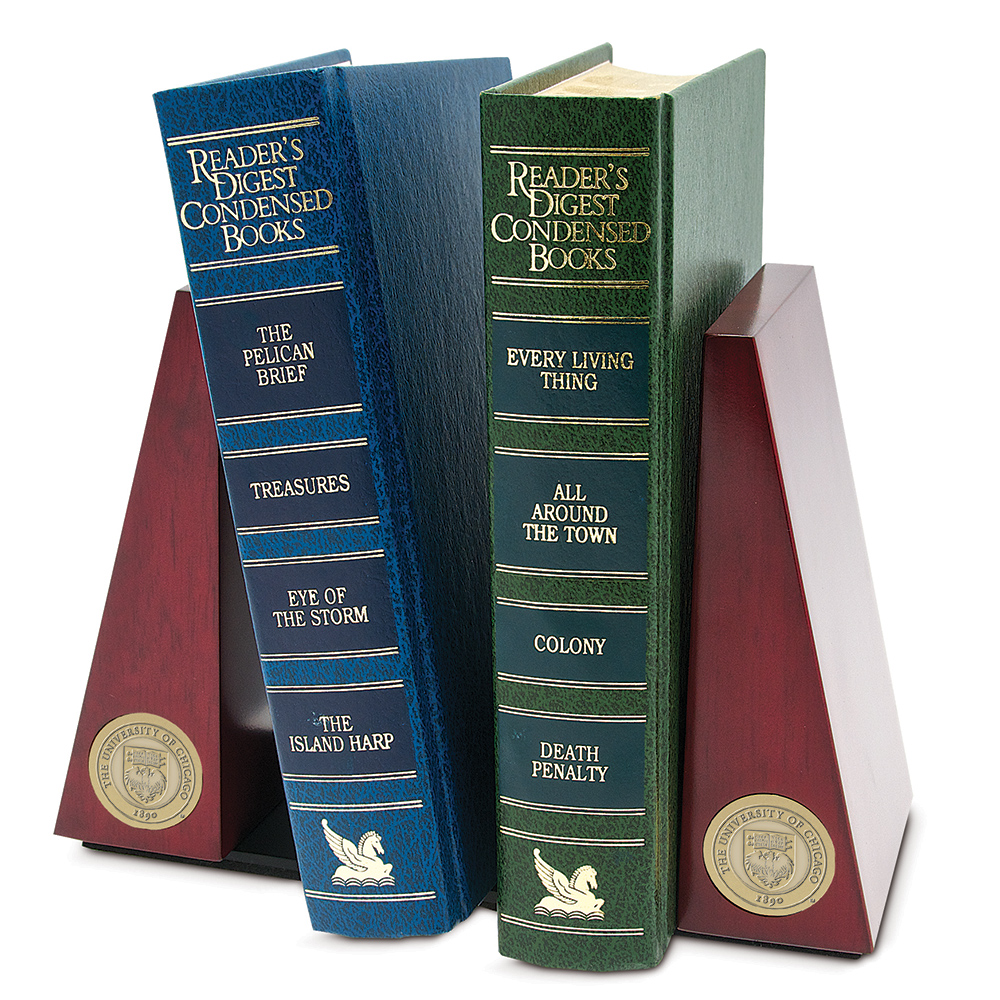 Gold Chicago Maroons Rosewood Bookends