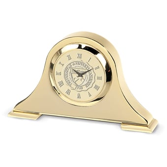 Pennsylvania Quakers Gold Napoleon Desk Clock