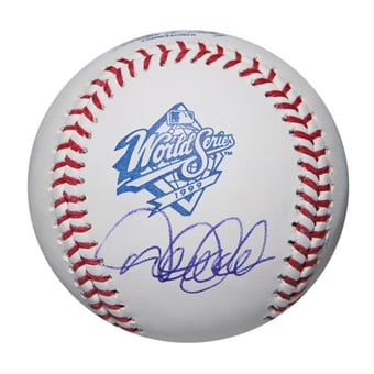 Derek Jeter New York Yankees Autographed Rawlings 1999 World Series Logo Baseball