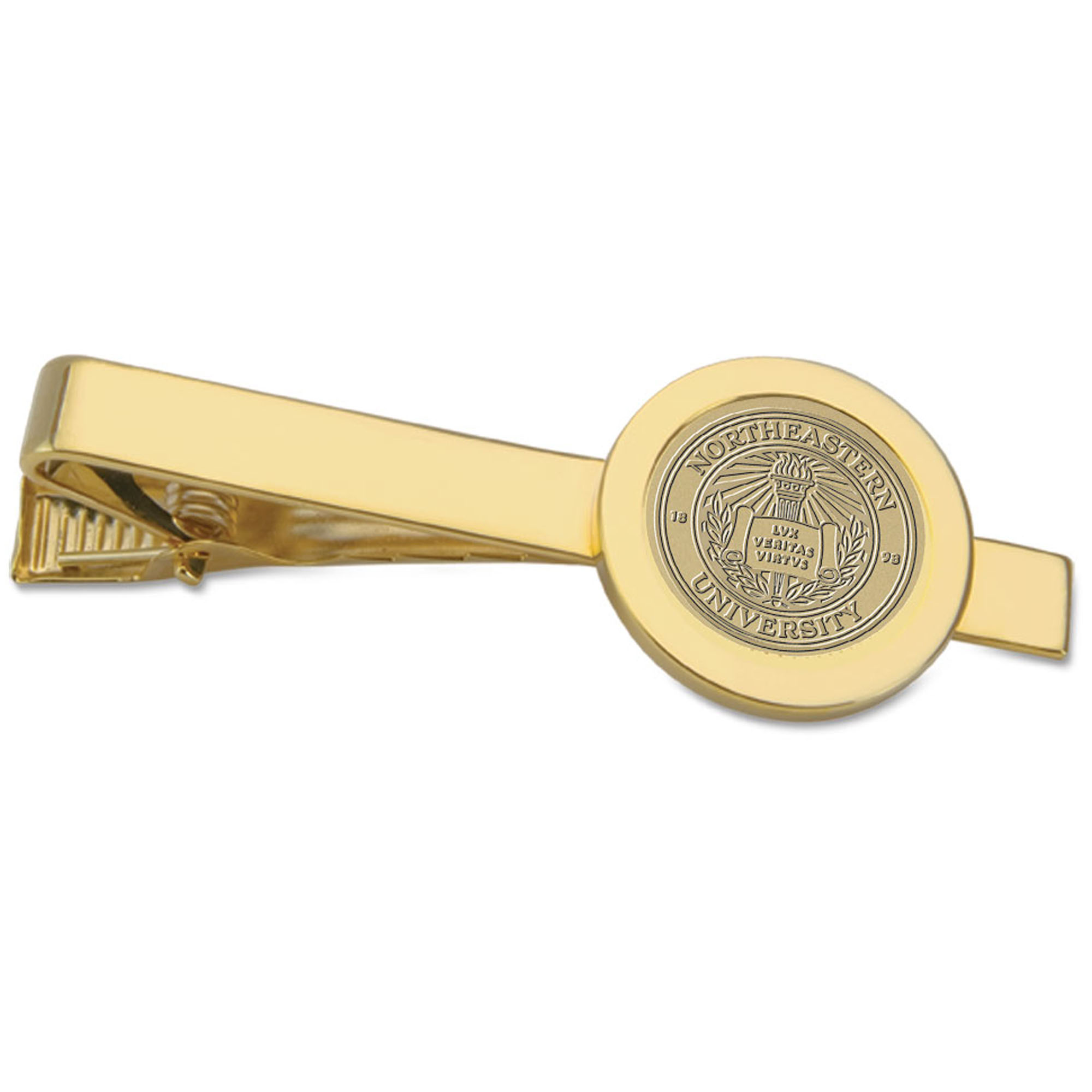 Gold Northeastern Huskies Logo Tie Bar